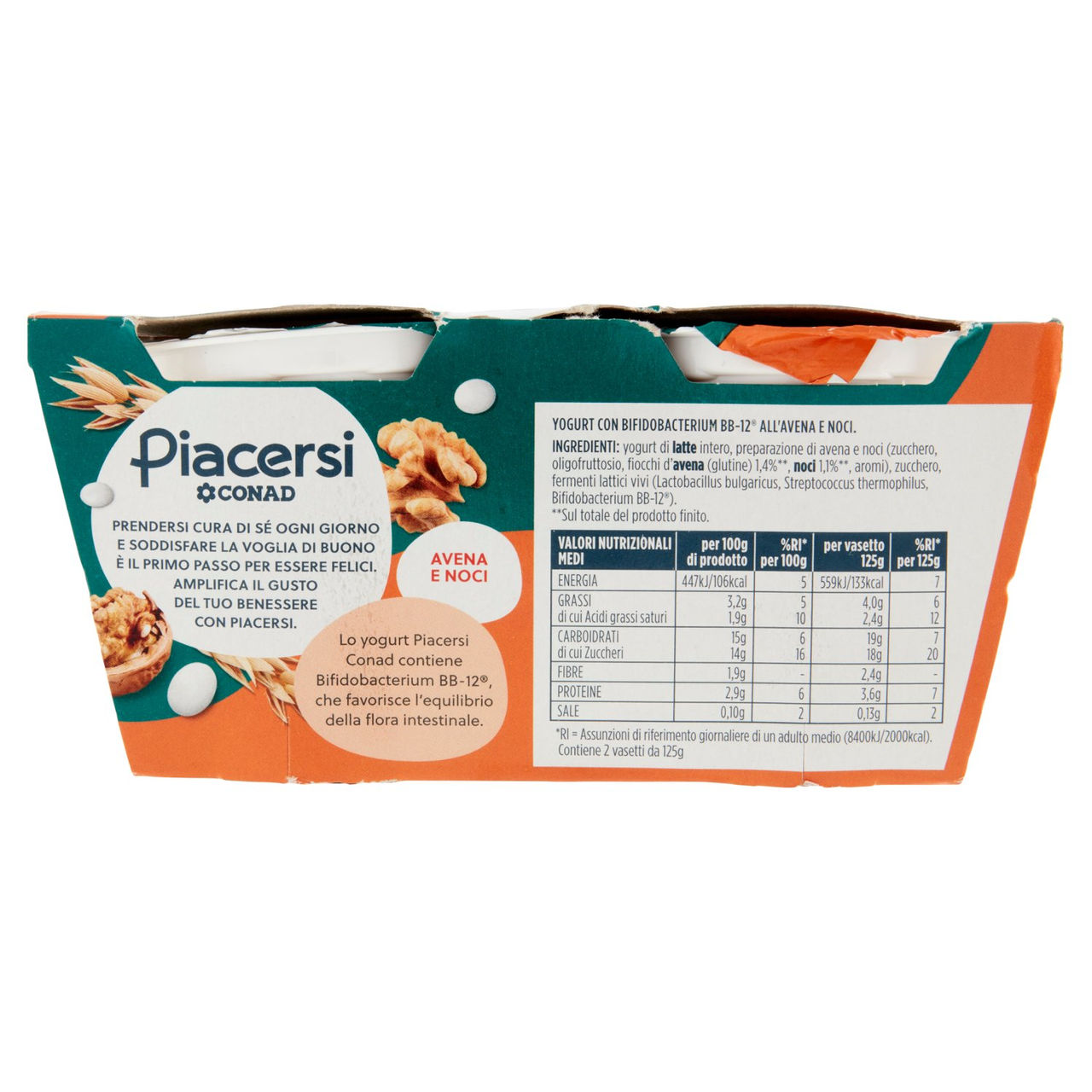 Piacersi Avena e Noci 2x125 g Conad vendita online