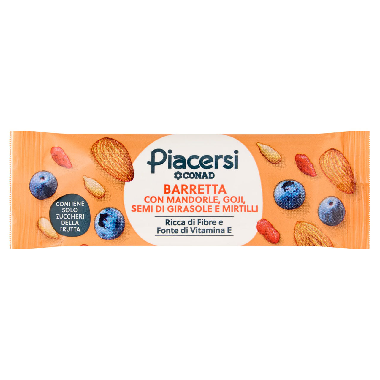 PIACERSI CONAD Barretta con Mandorle, Goji, Semi di Girasole e Mirtilli 30 g