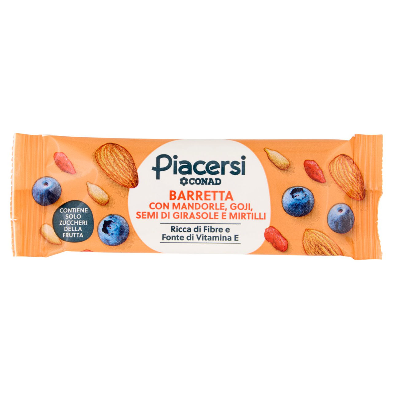 PIACERSI CONAD Barretta con Mandorle, Goji, Semi di Girasole e Mirtilli 30 g