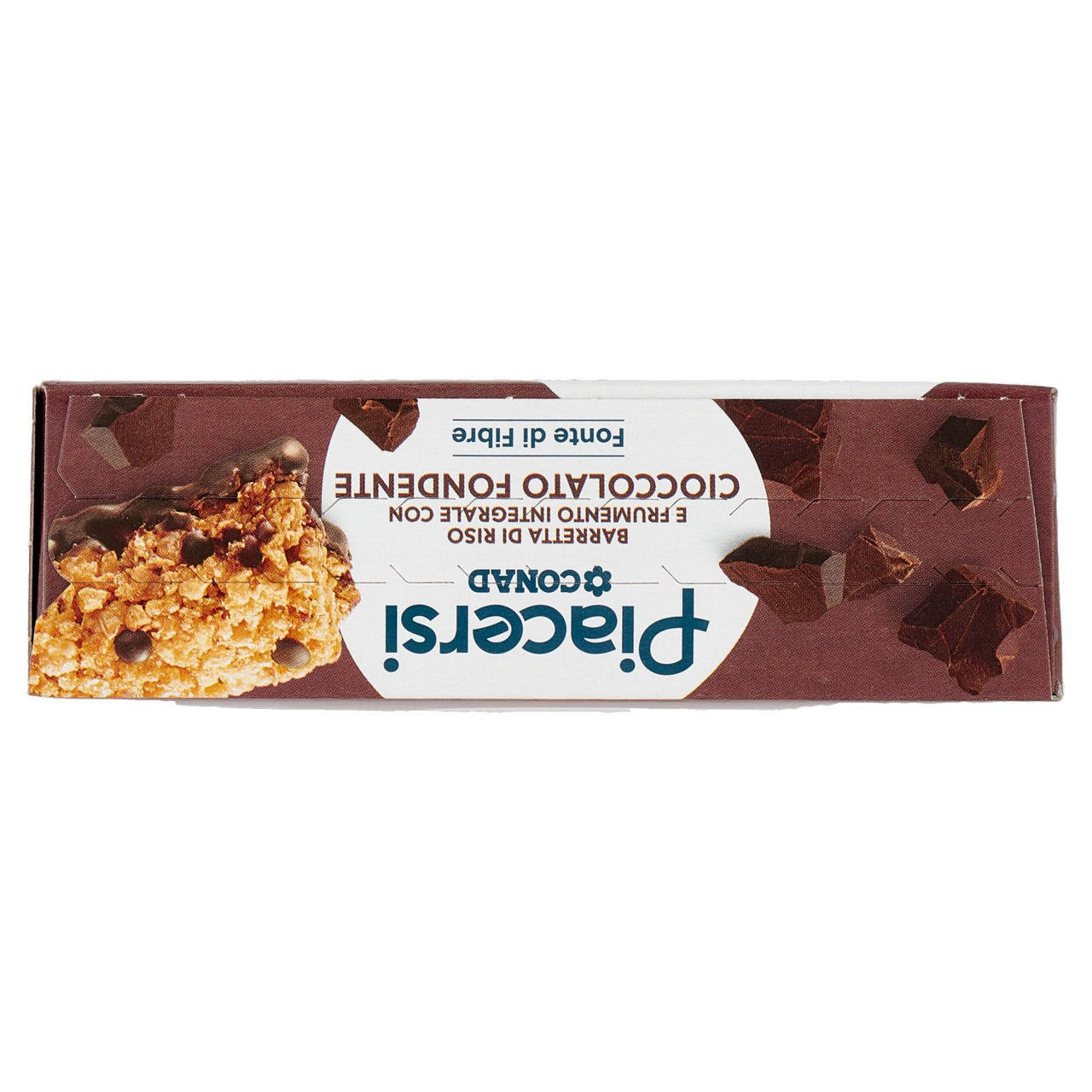 PIACERSI CONAD Barretta di Riso e Frumento Integrale con Cioccolato Fondente 6 x 21,5 g