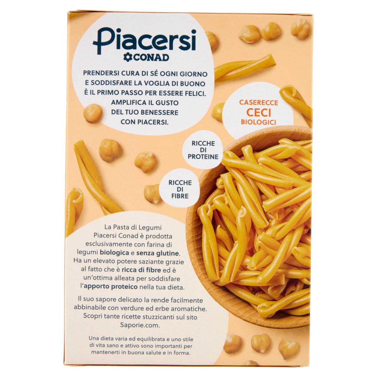 PIACERSI CONAD Caserecce Ceci Biologici 250 g