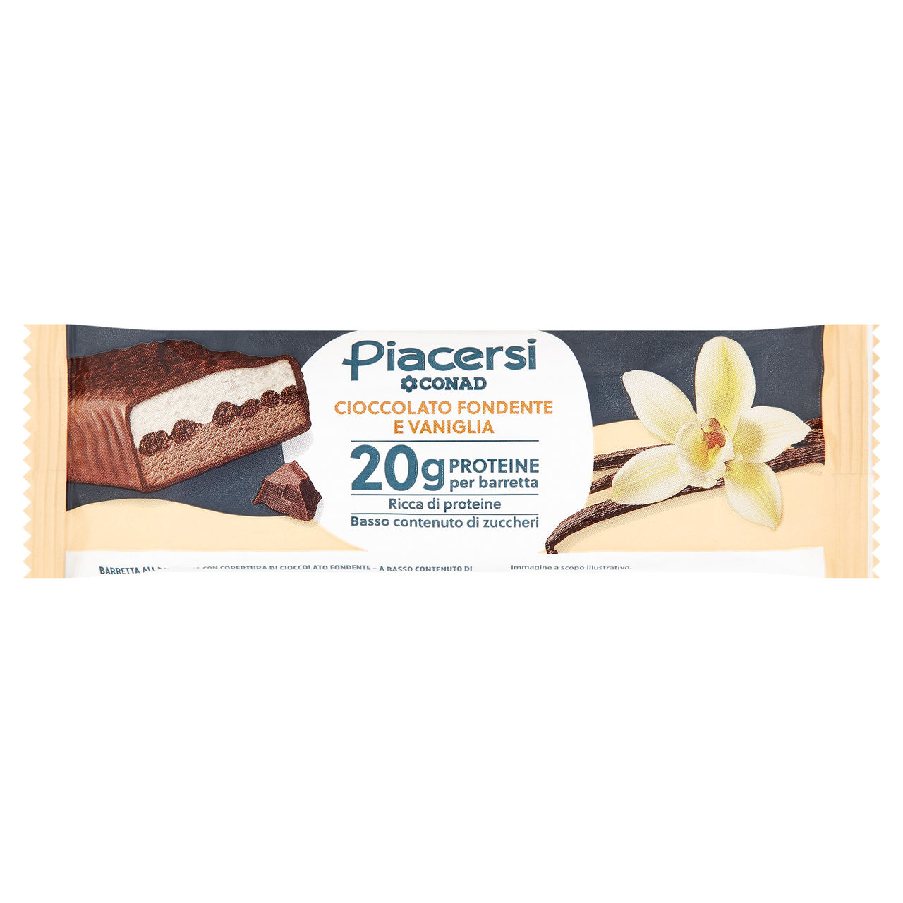 PIACERSI CONAD Cioccolato Fondente e Vaniglia 20g Proteine per barretta 55 g