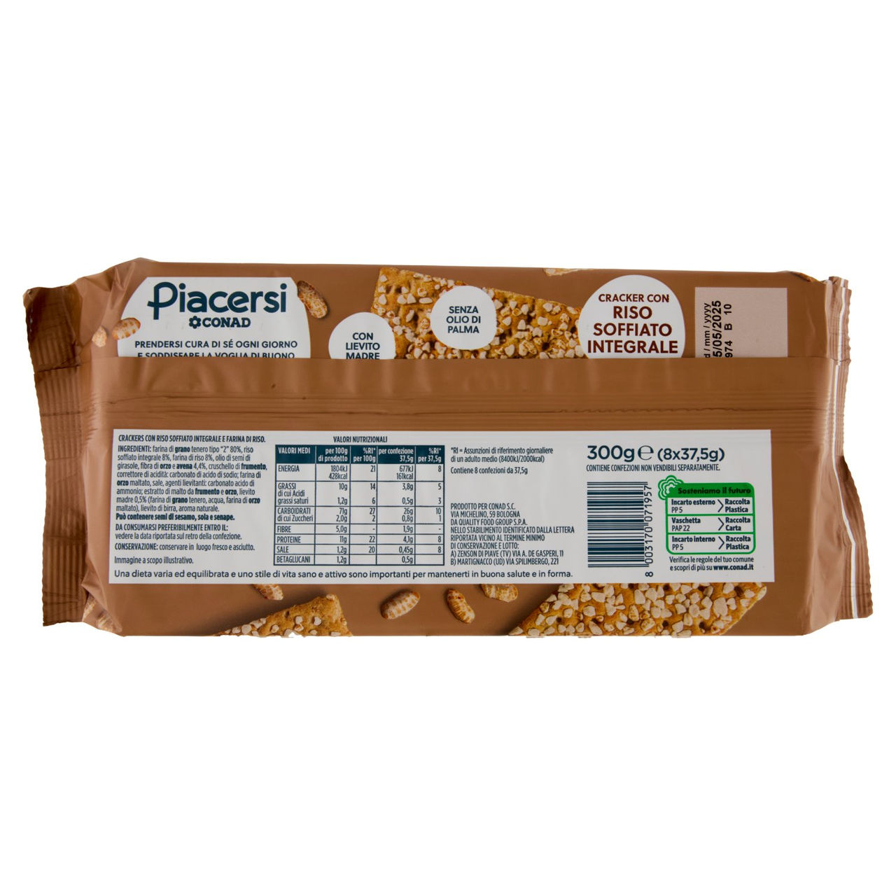 Cracker con Riso Soffiato 10 pz Piacersi Conad