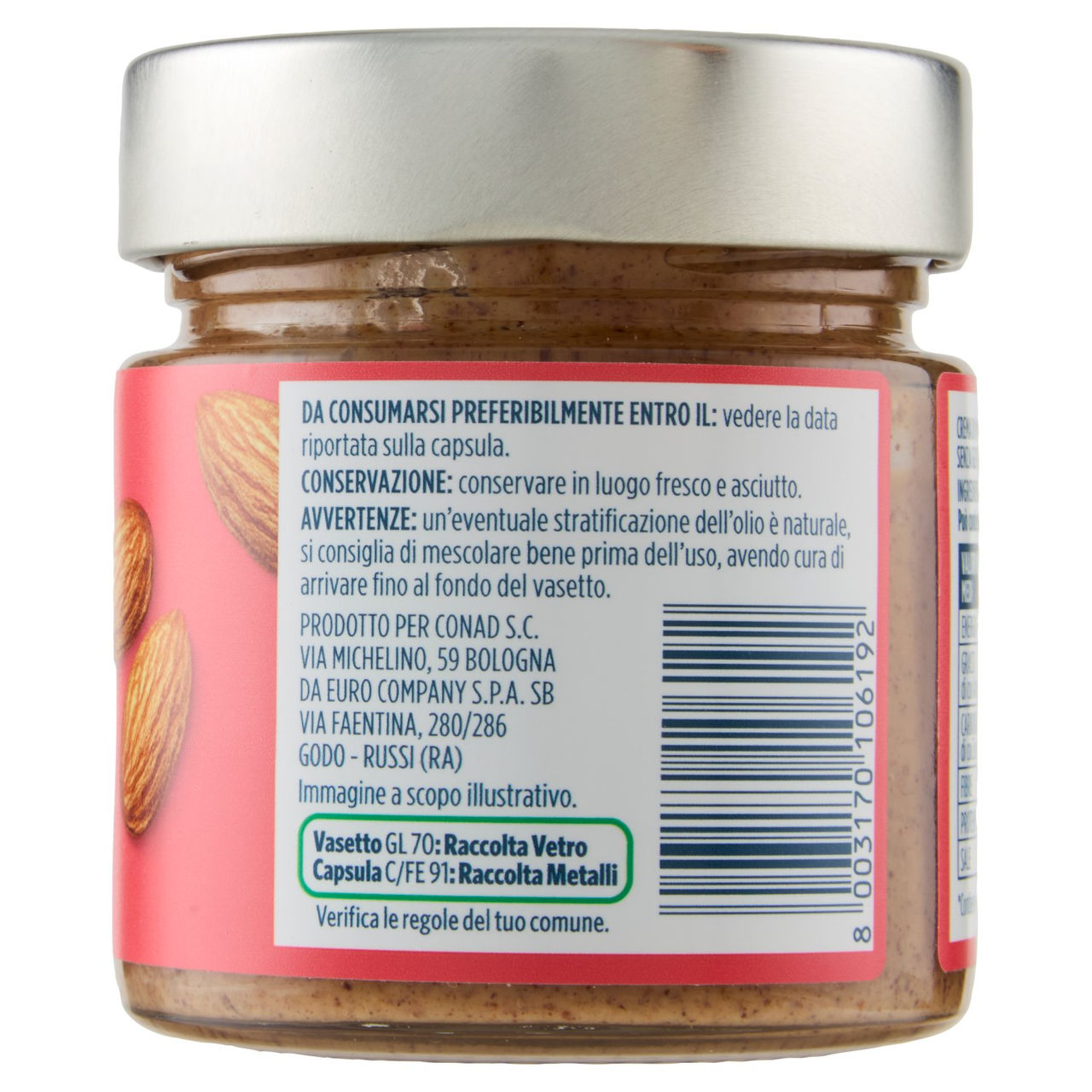 PIACERSI CONAD Crema 100% Mandorle 175 g