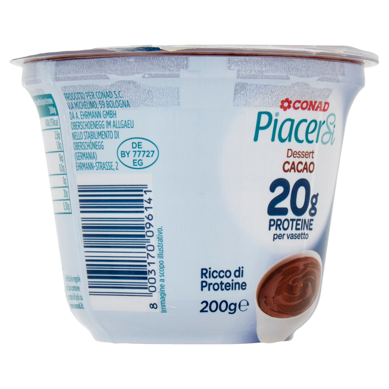 PIACERSI CONAD Dessert Cacao 20g Proteine per vasetto 200 g