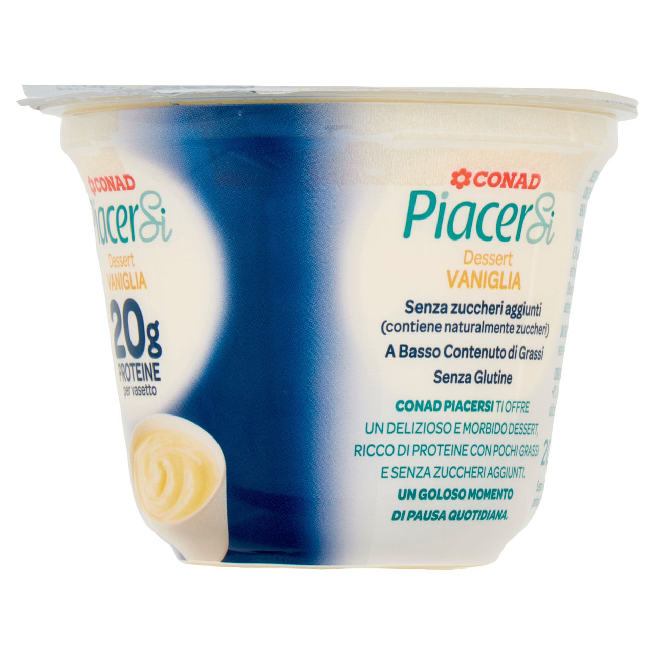 PIACERSI CONAD Dessert Vaniglia 20g Proteine per vasetto 200 g