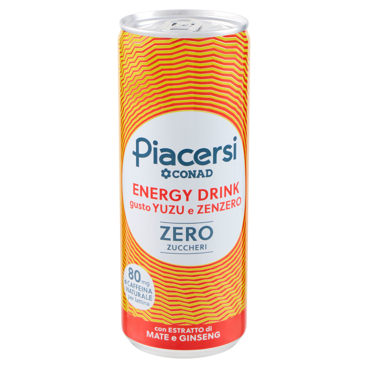 PIACERSI CONAD Energy Drink gusto Yuzu e Zenzero Zero Zuccheri 250 ml