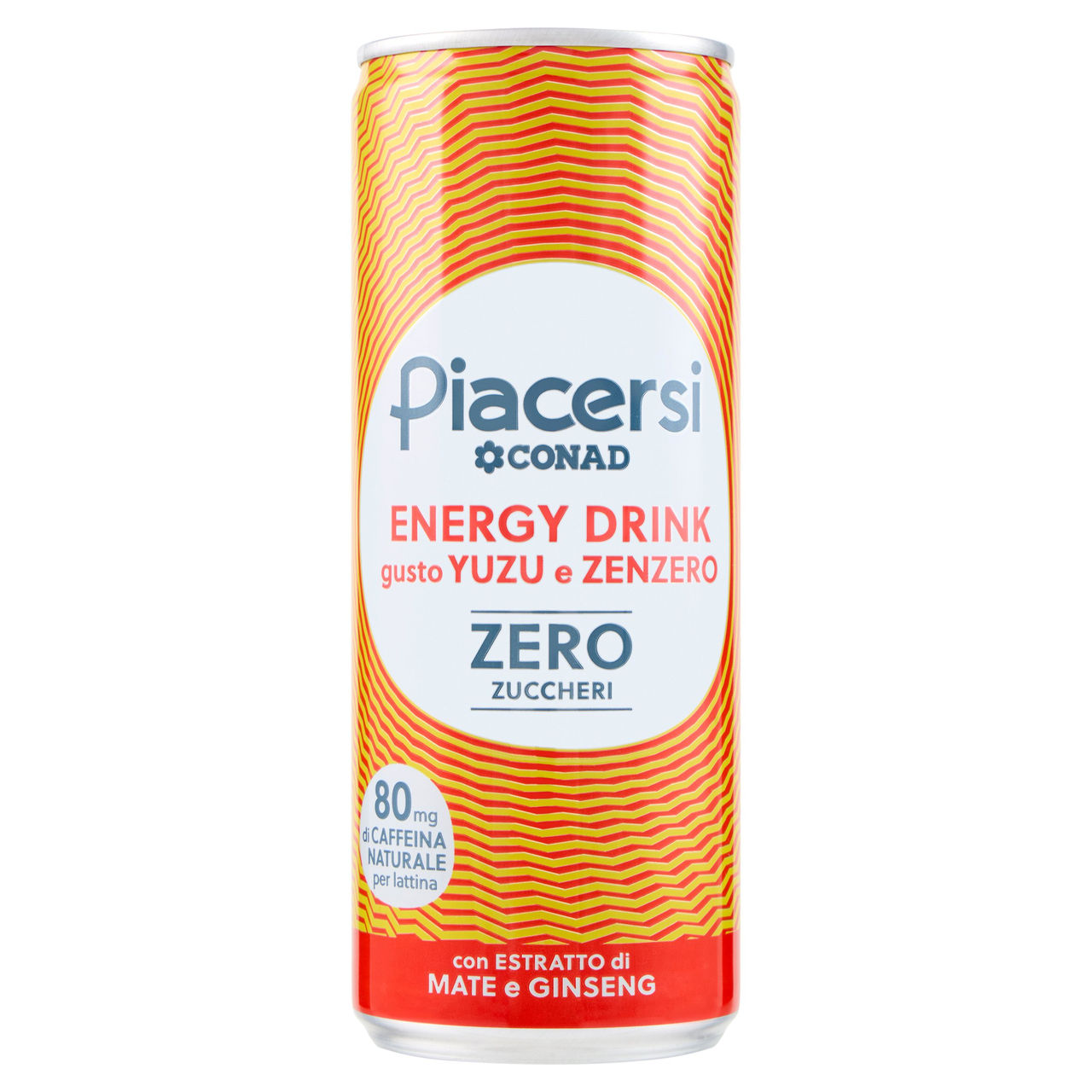 PIACERSI CONAD Energy Drink gusto Yuzu e Zenzero Zero Zuccheri 250 ml