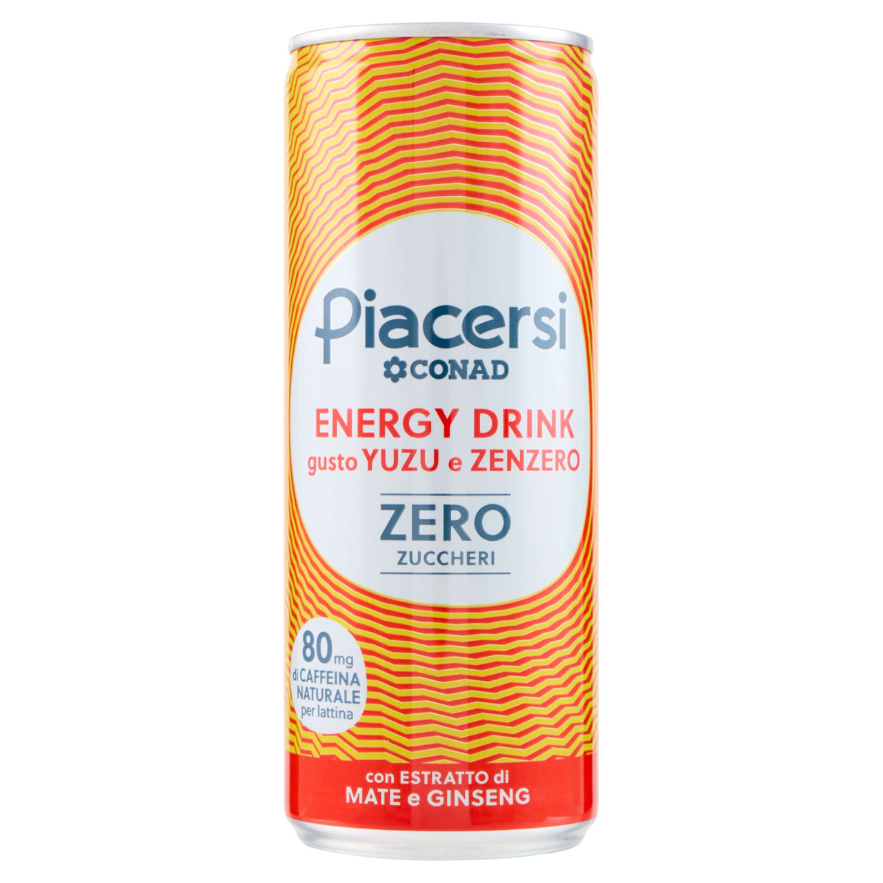 PIACERSI CONAD Energy Drink gusto Yuzu e Zenzero Zero Zuccheri 250 ml