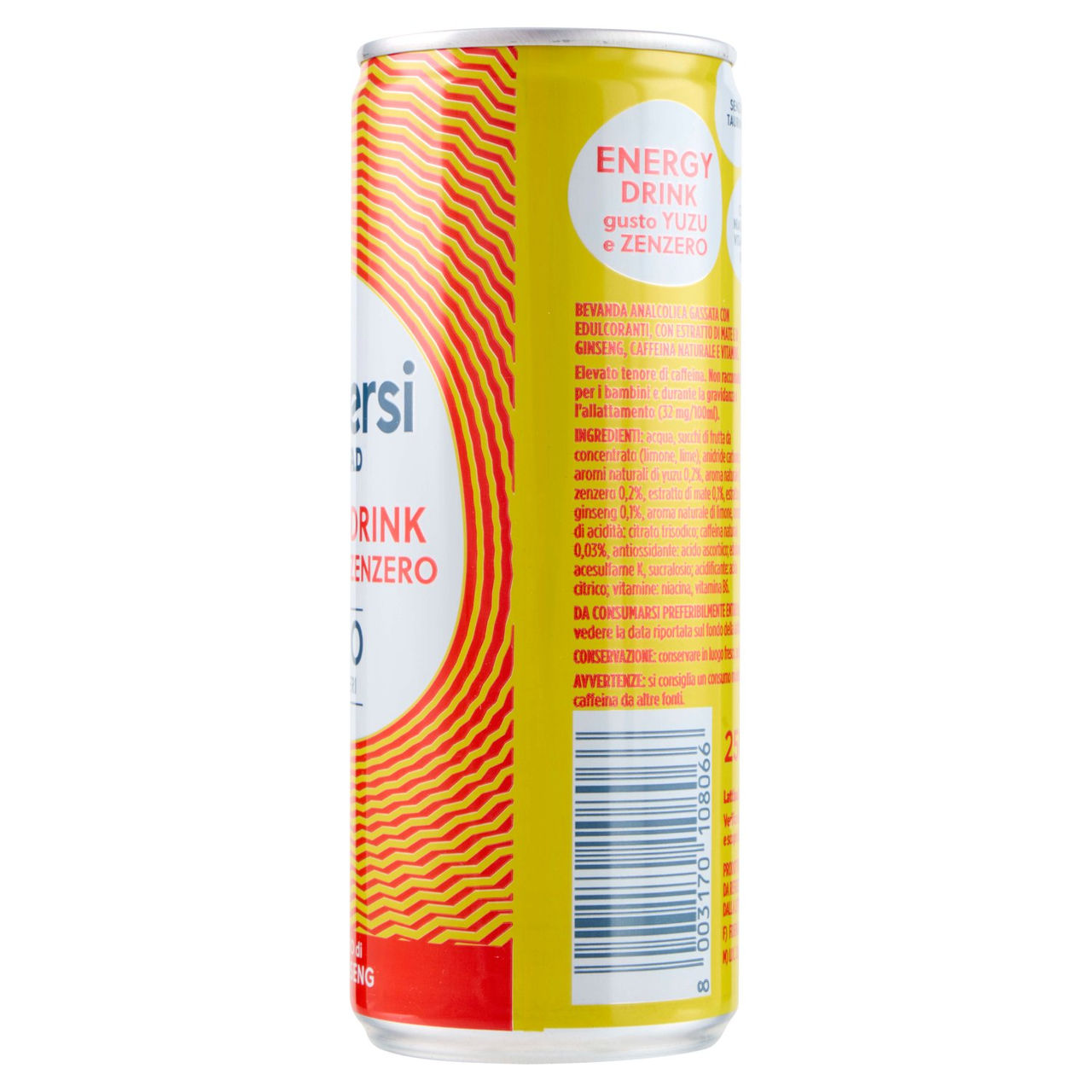 PIACERSI CONAD Energy Drink gusto Yuzu e Zenzero Zero Zuccheri 250 ml