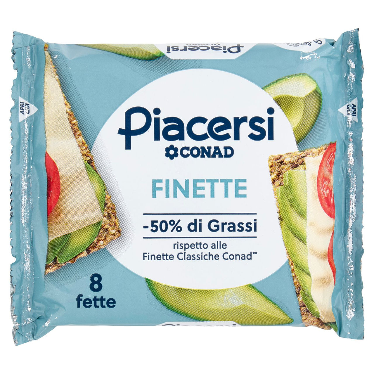 PIACERSI CONAD Finette -50% di Grassi 8 fette 200 g