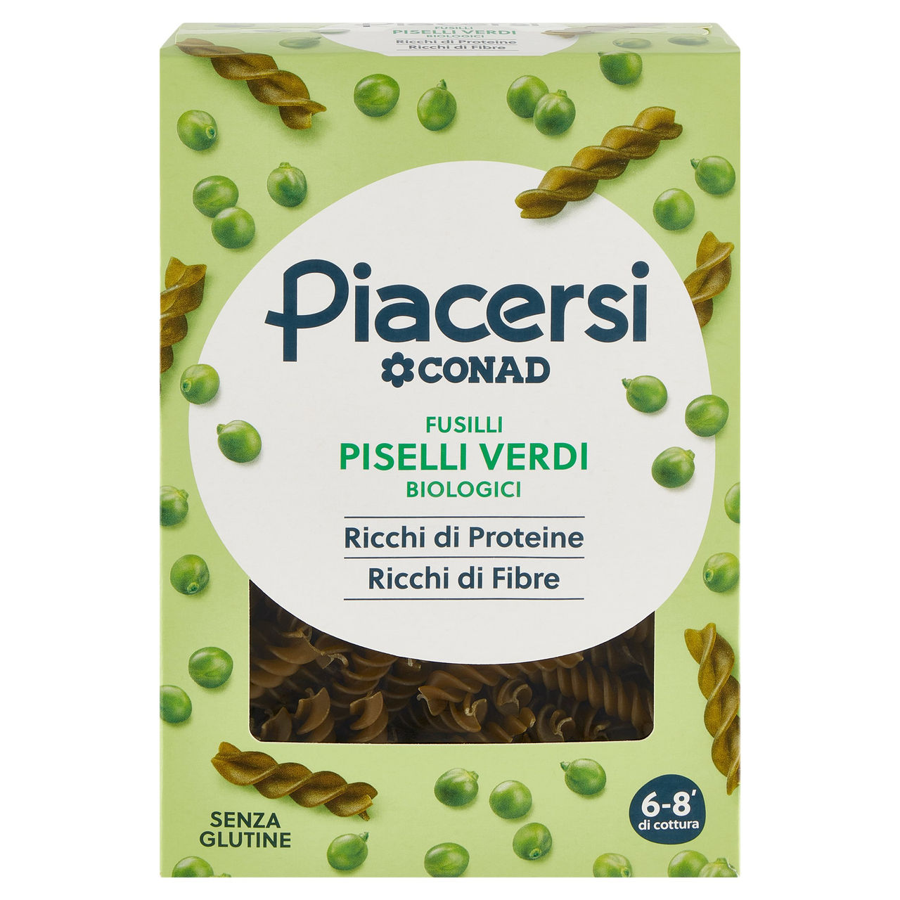 PIACERSI CONAD Fusilli Piselli Verdi Biologici 250 g