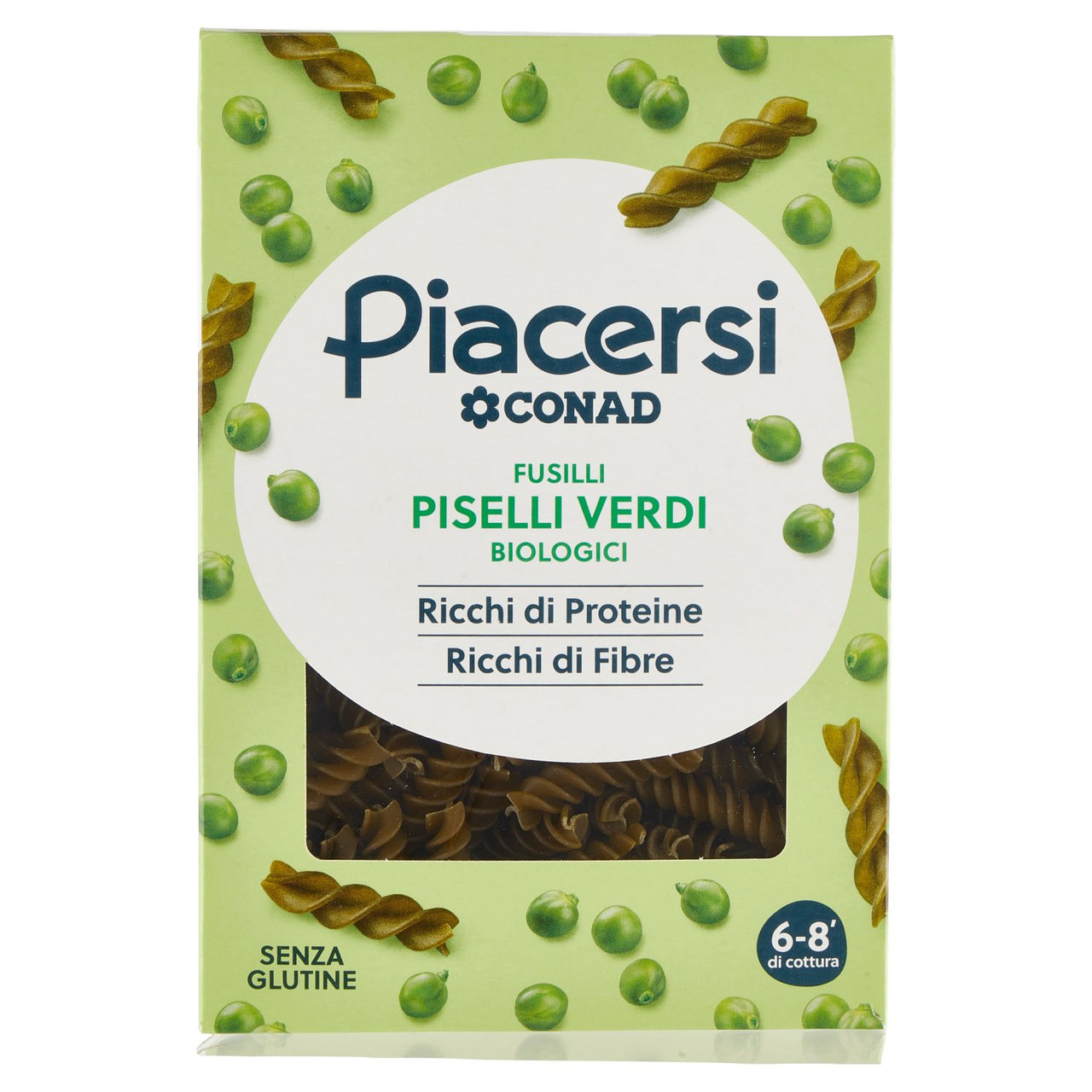 PIACERSI CONAD Fusilli Piselli Verdi Biologici 250 g