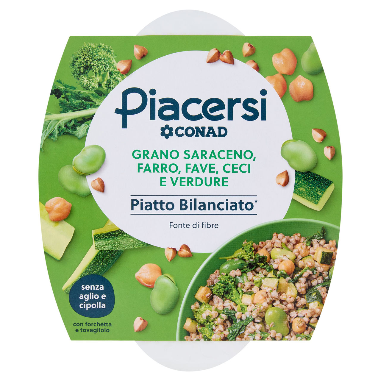 PIACERSI CONAD Grano Saraceno, Farro, Fave, Ceci e Verdure 200 g