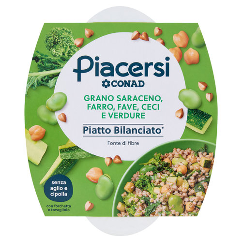 PIACERSI CONAD Grano Saraceno, Farro, Fave, Ceci e Verdure 200 g