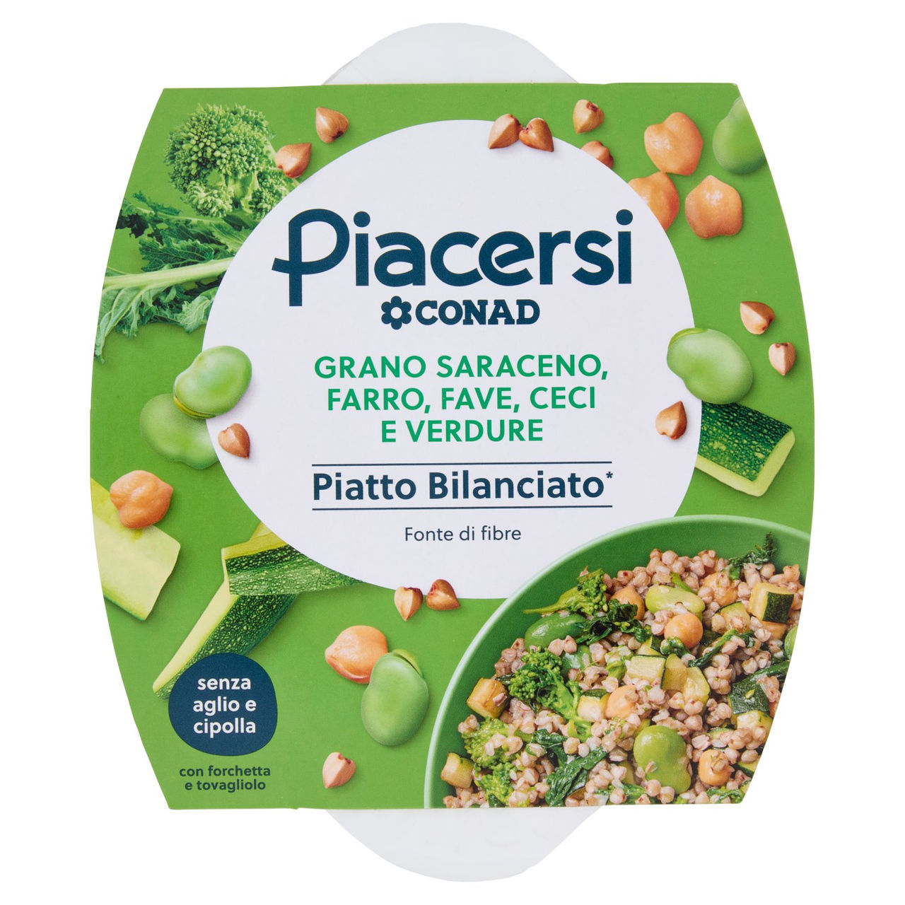 PIACERSI CONAD Grano Saraceno, Farro, Fave, Ceci e Verdure 200 g