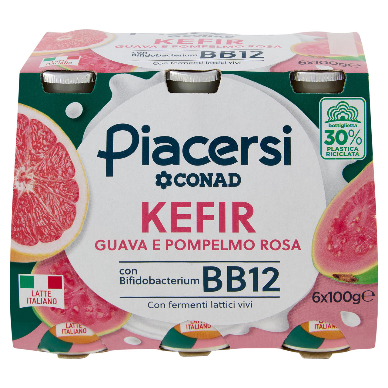 PIACERSI CONAD Kefir Guava e Pompelmo Rosa 6 x 100 g