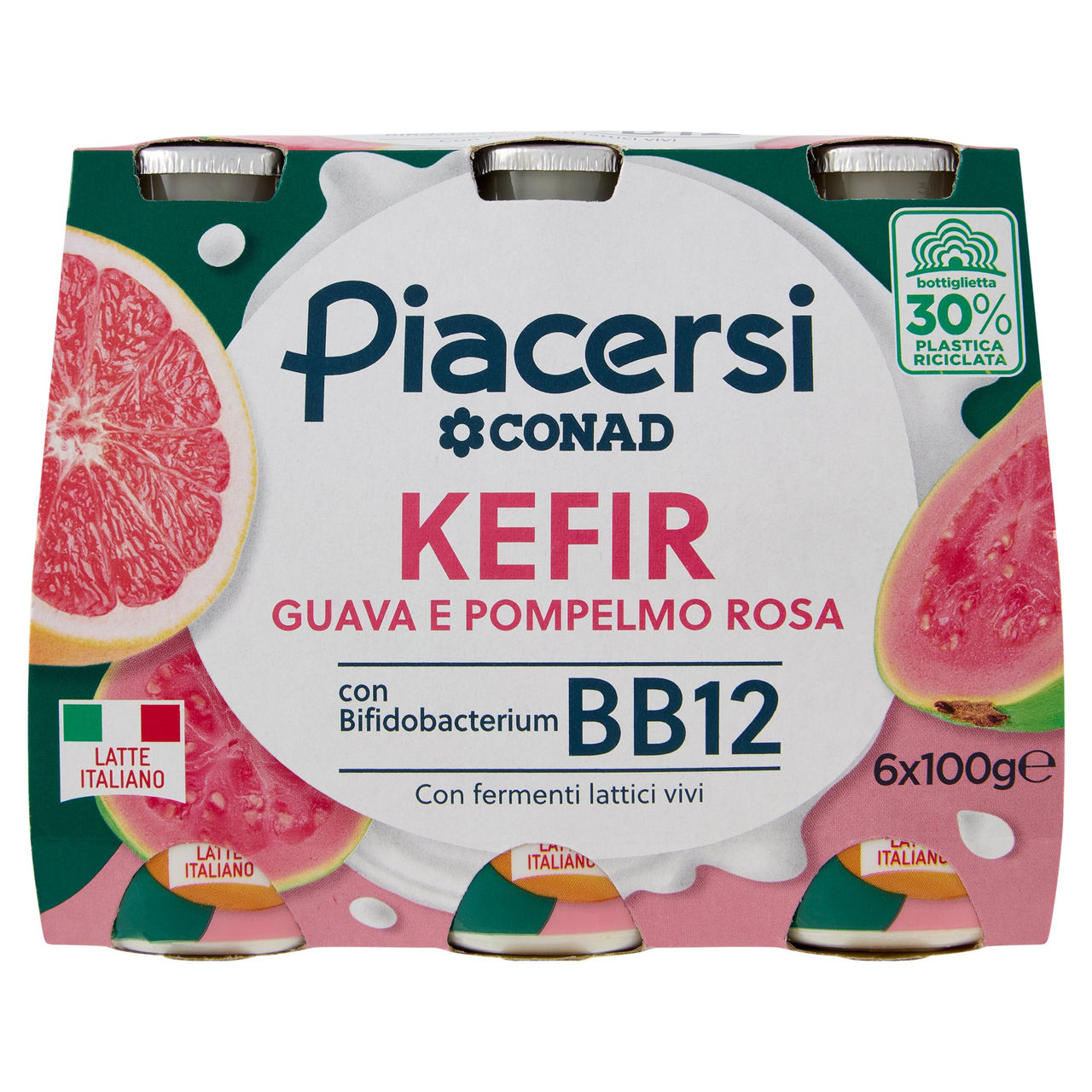 PIACERSI CONAD Kefir Guava e Pompelmo Rosa 6 x 100 g