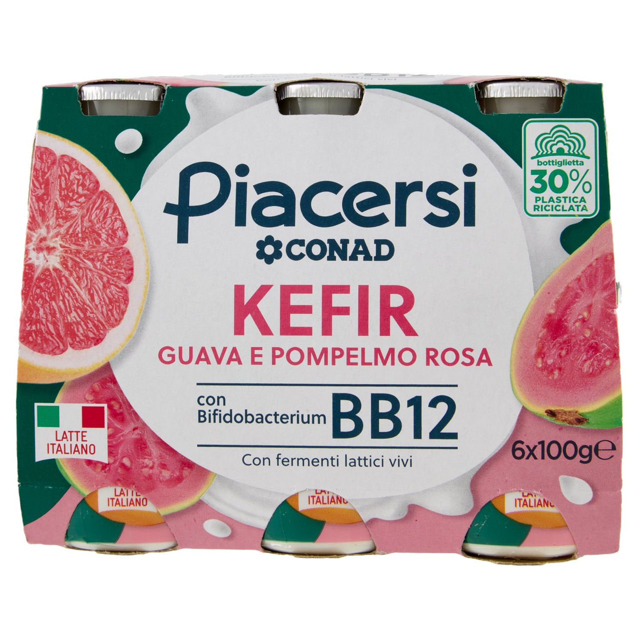 PIACERSI CONAD Kefir Guava e Pompelmo Rosa 6 x 100 g