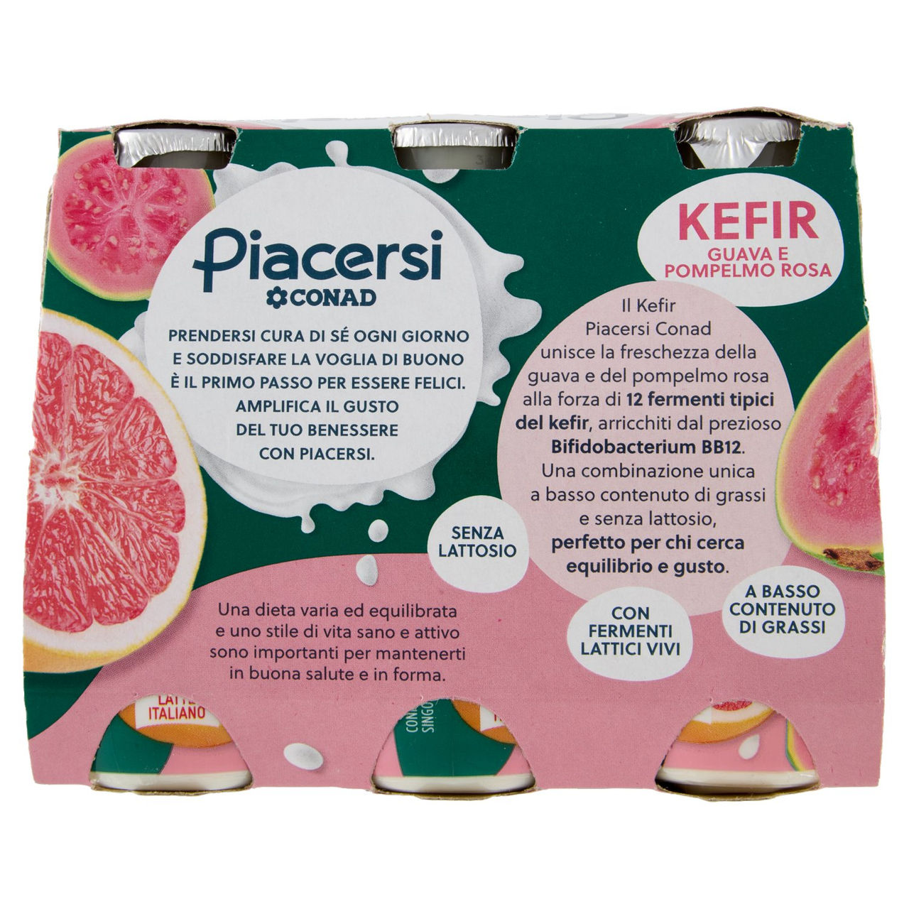 PIACERSI CONAD Kefir Guava e Pompelmo Rosa 6 x 100 g
