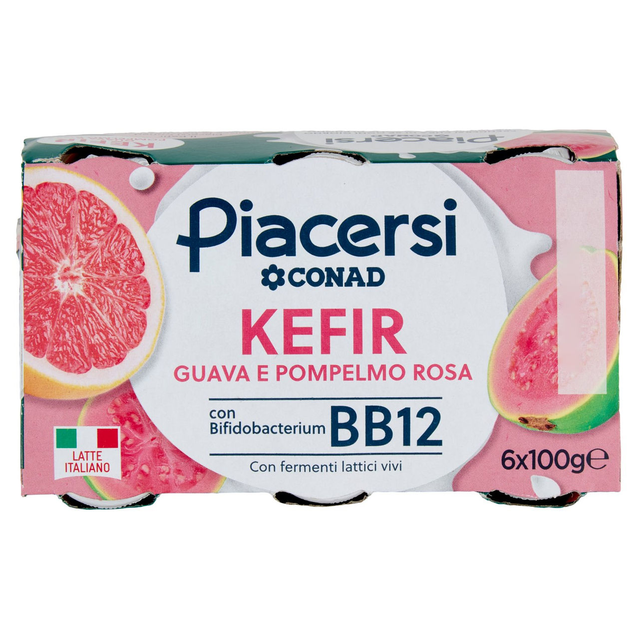 PIACERSI CONAD Kefir Guava e Pompelmo Rosa 6 x 100 g