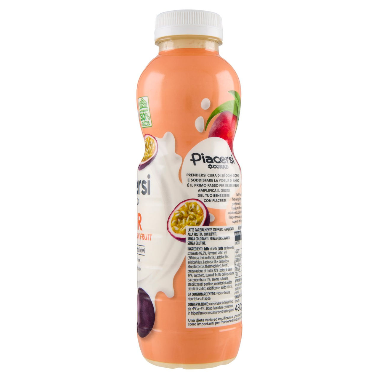 PIACERSI CONAD Kefir Pesca e Passion Fruit 480 g