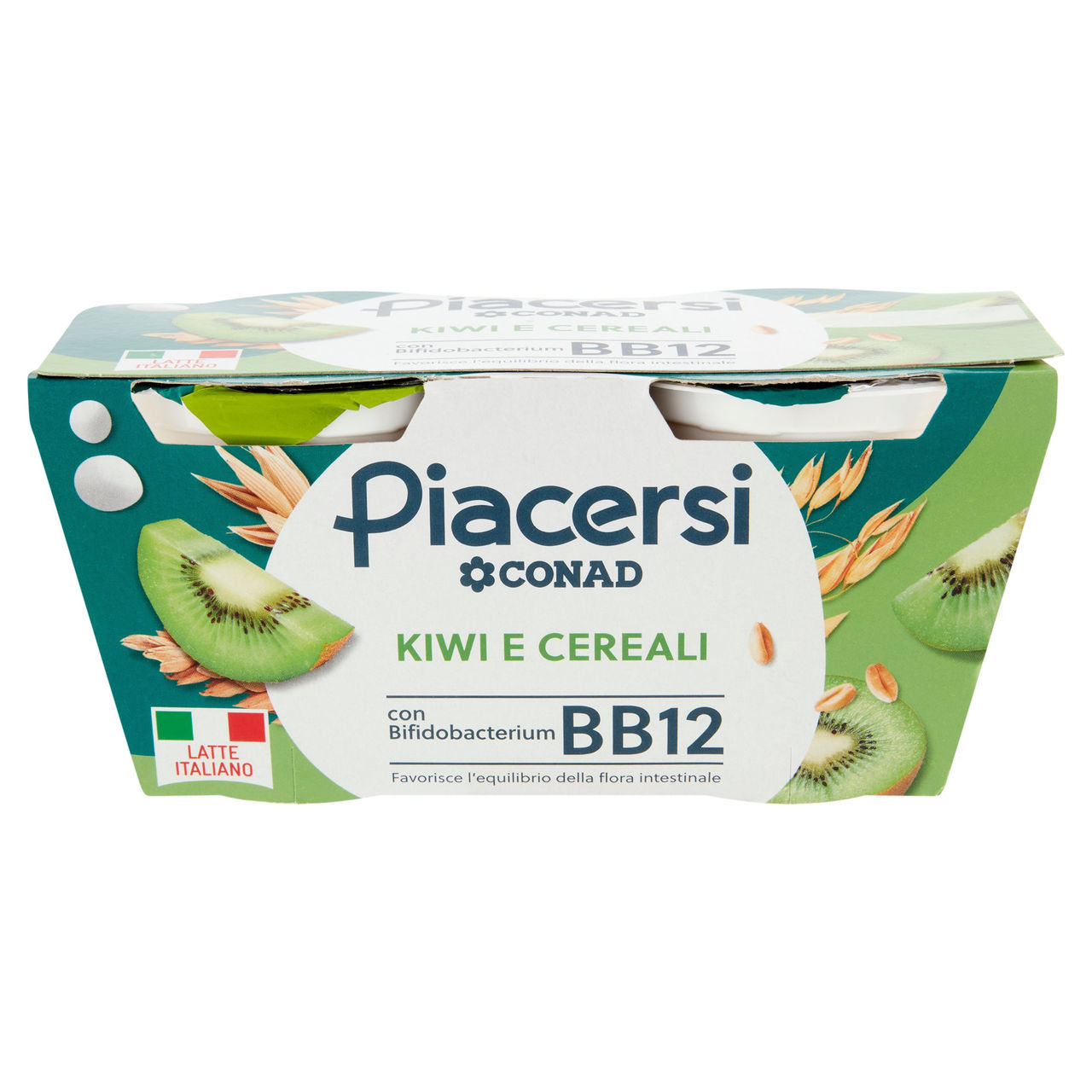 Yogurt Intero Kiwi Cereali 2x125g Piacersi Conad