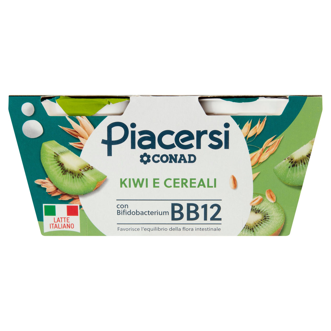 Yogurt Intero Kiwi Cereali 2x125g Piacersi Conad