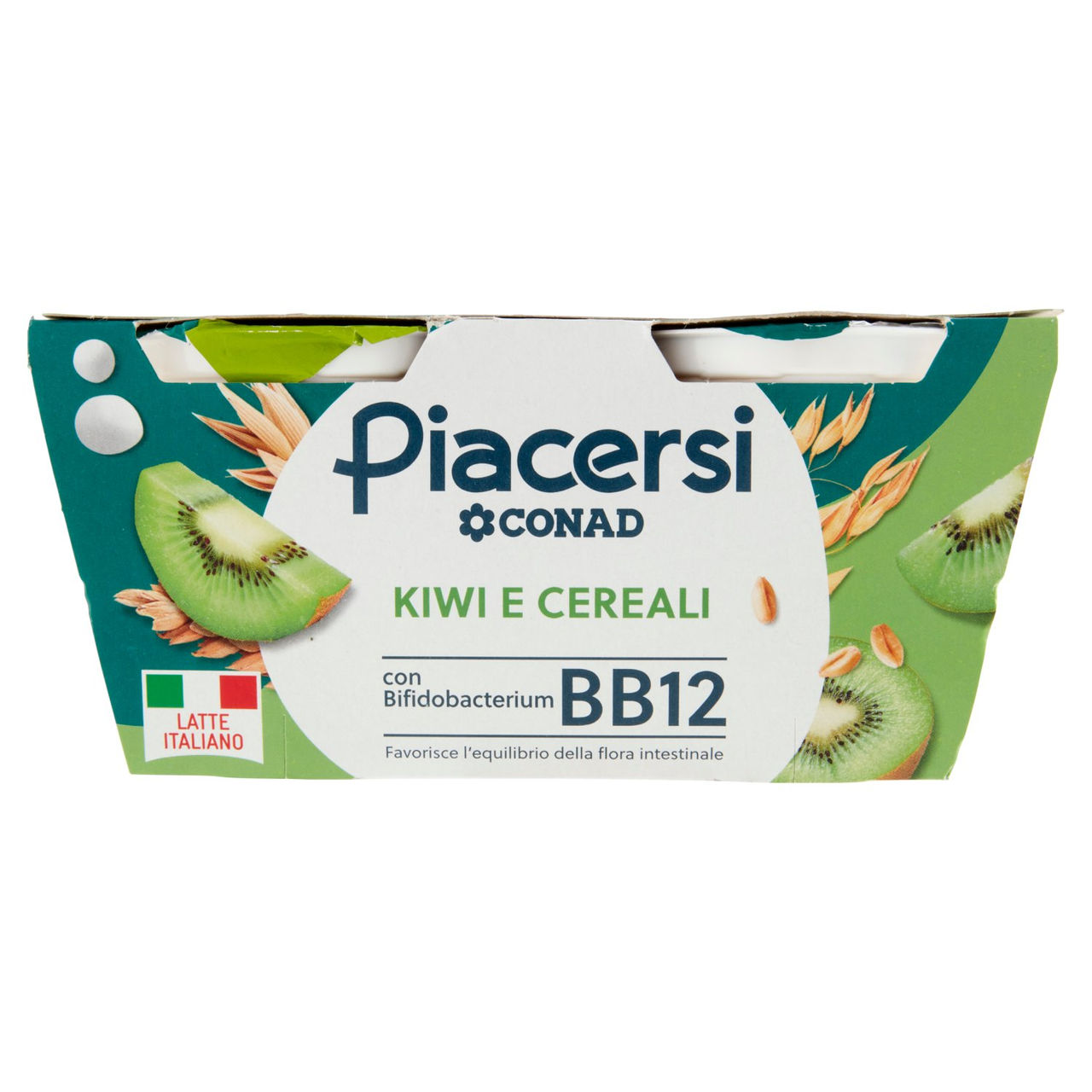 Yogurt Intero Kiwi Cereali 2x125g Piacersi Conad