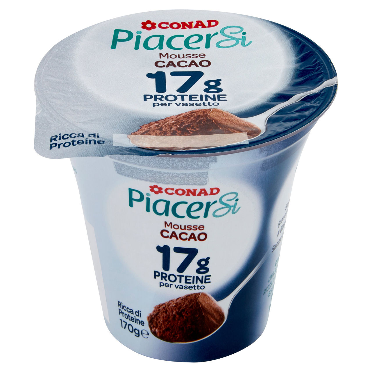 PIACERSI CONAD Mousse Cacao 17g Proteine per vasetto 170 g