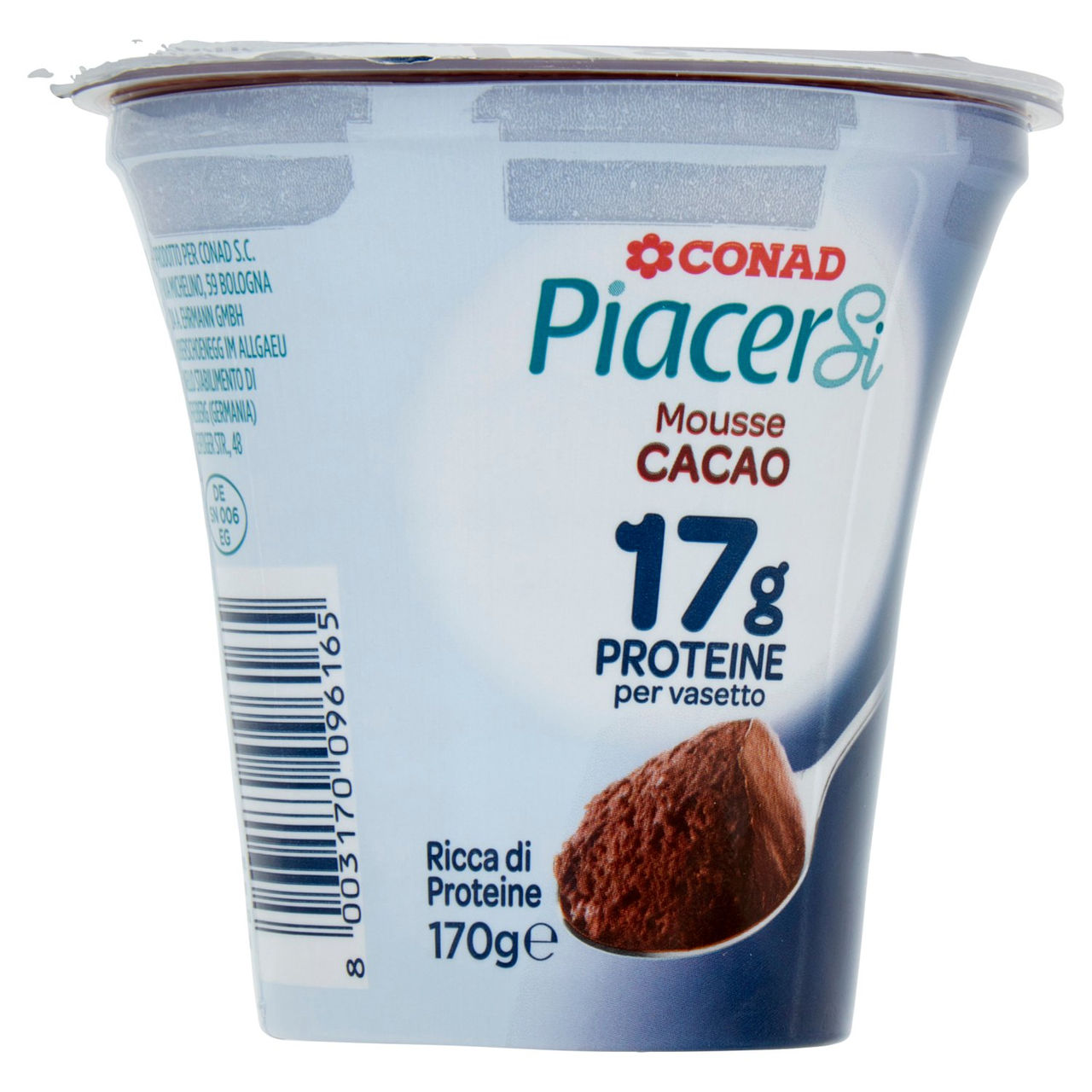 PIACERSI CONAD Mousse Cacao 17g Proteine per vasetto 170 g