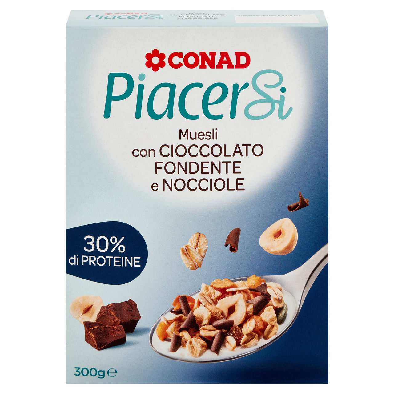 PIACERSI CONAD Muesli con Cioccolato Fondente e Nocciole 300 g