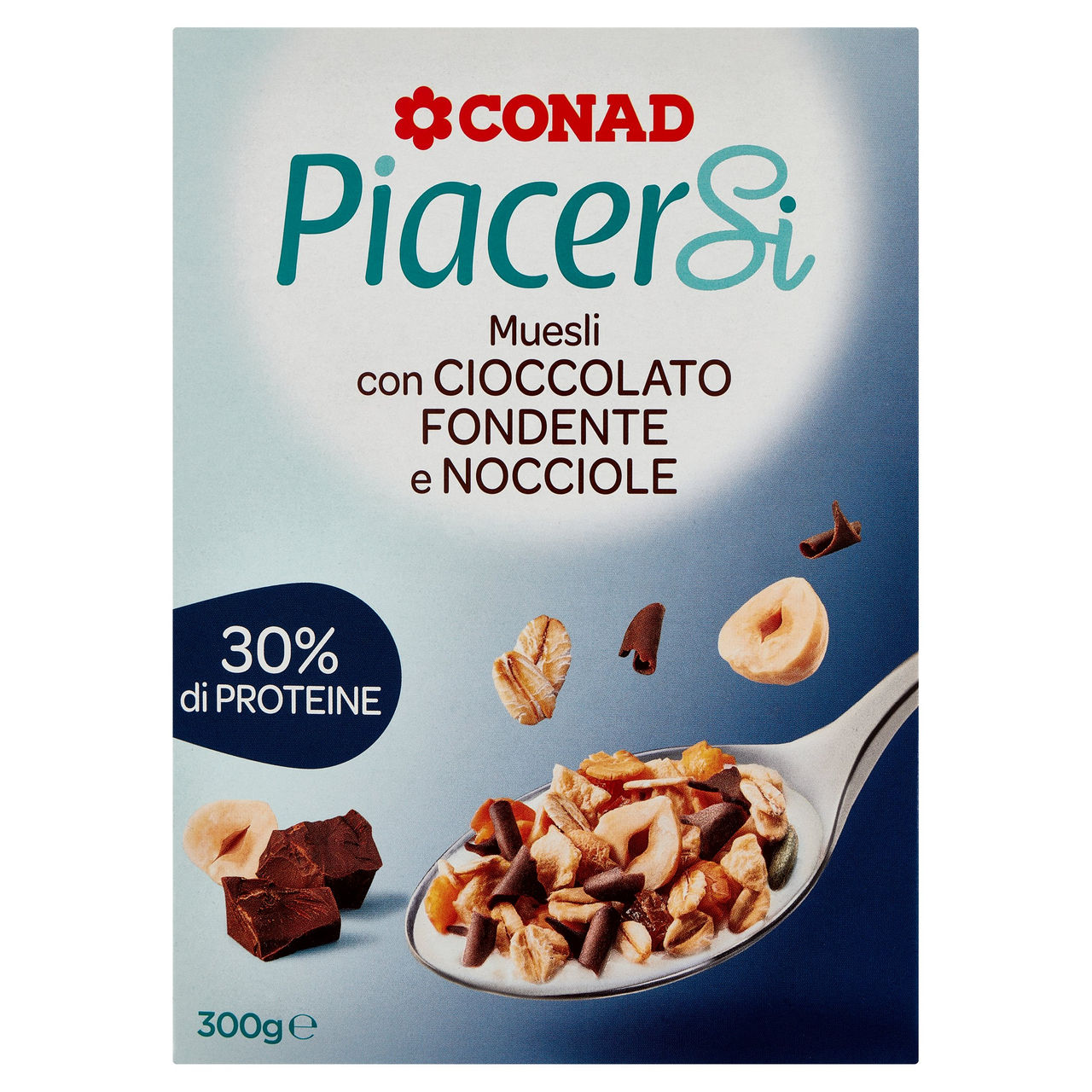 PIACERSI CONAD Muesli con Cioccolato Fondente e Nocciole 300 g