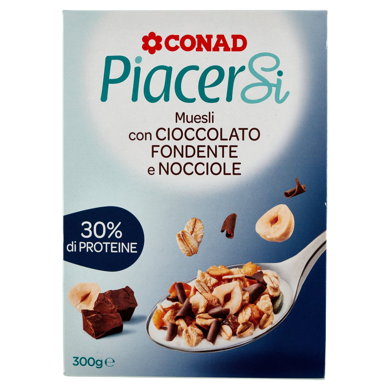 PIACERSI CONAD Muesli con Cioccolato Fondente e Nocciole 300 g