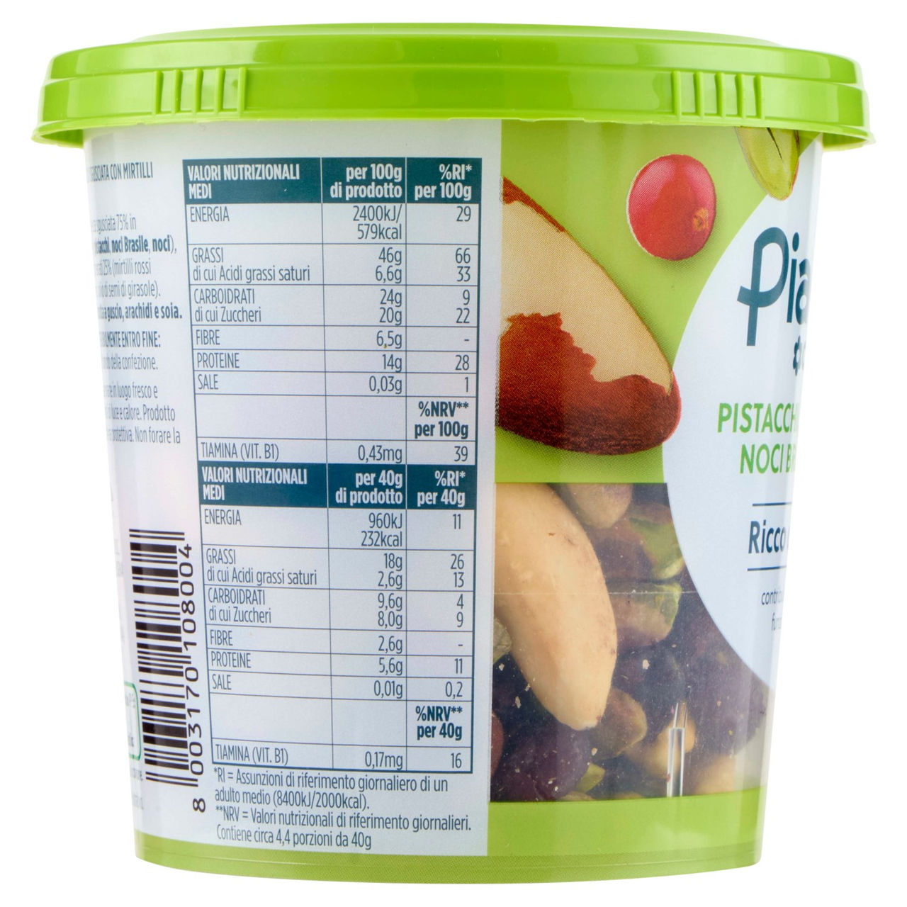 PIACERSI CONAD Pistacchi, Cranberries, Noci Brasile e Noci 175 g