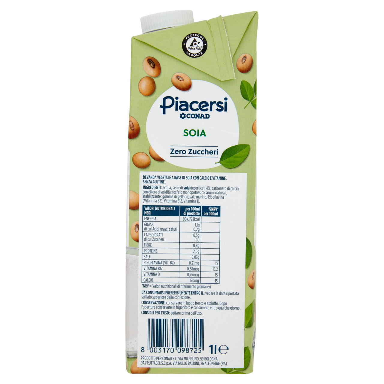 PIACERSI CONAD Soia Zero Zuccheri 1 l