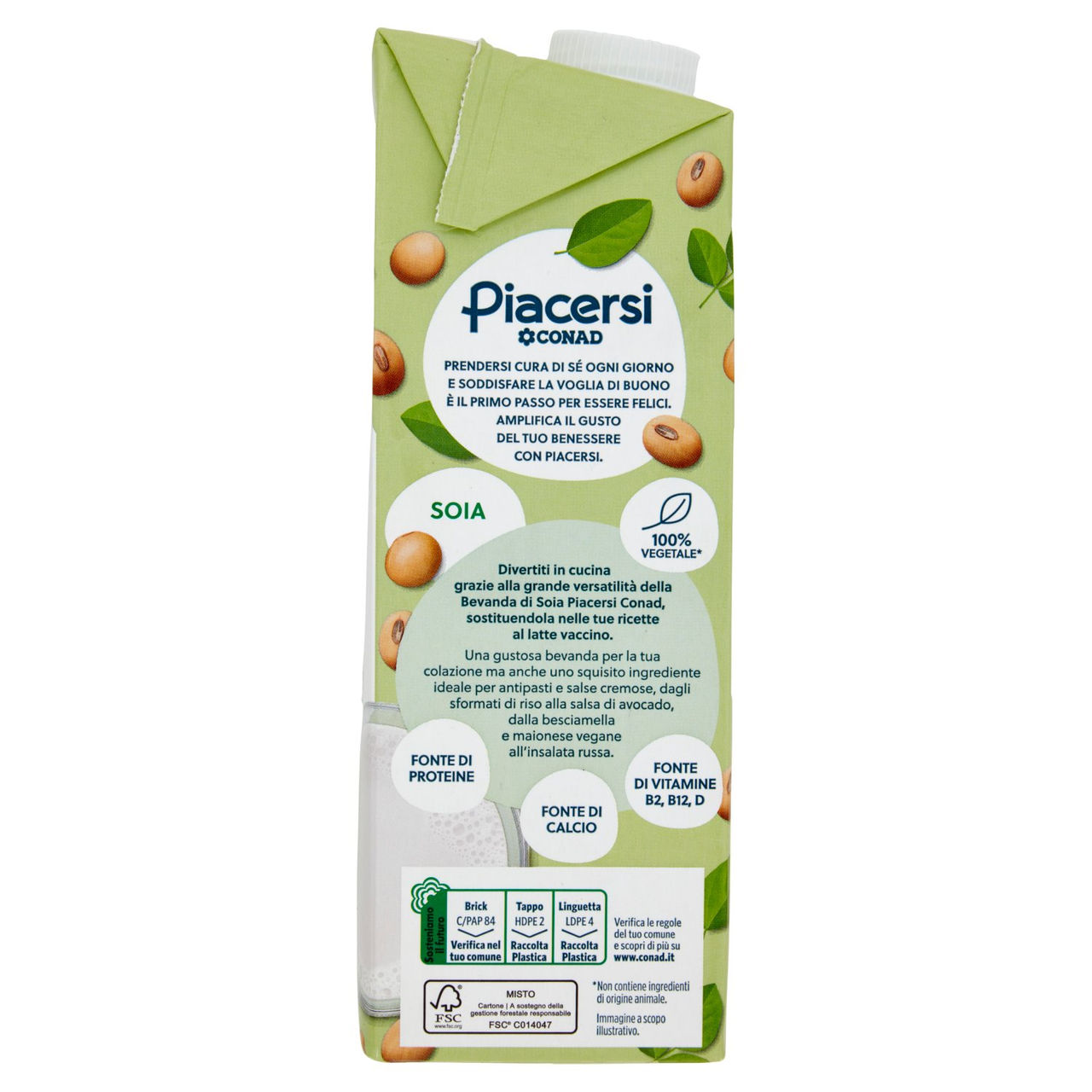 PIACERSI CONAD Soia Zero Zuccheri 1 l