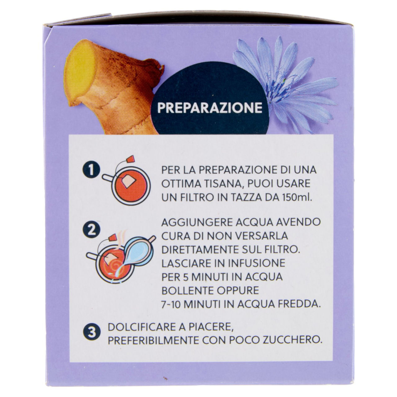 PIACERSI CONAD Tisana Equilibrio con Cicoria*, Zenzero, Inulina e Psillio 20 filtri da 2,5 g