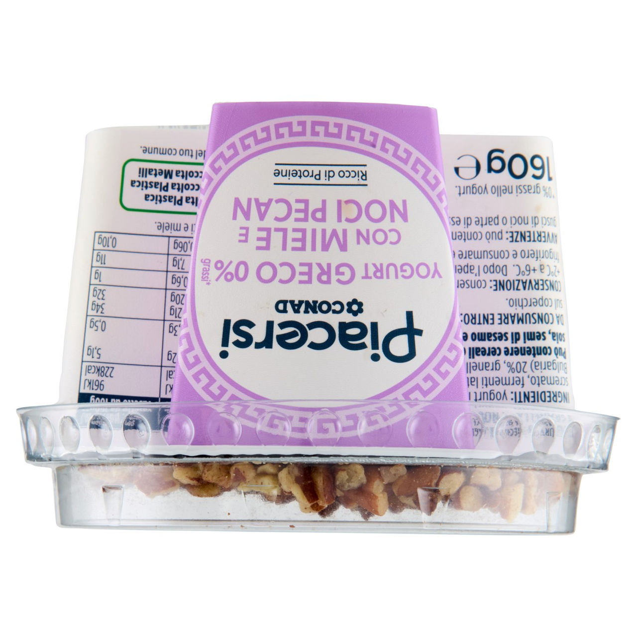 PIACERSI CONAD Yogurt Greco 0% grassi* con Miele e Noci Pecan 160 g
