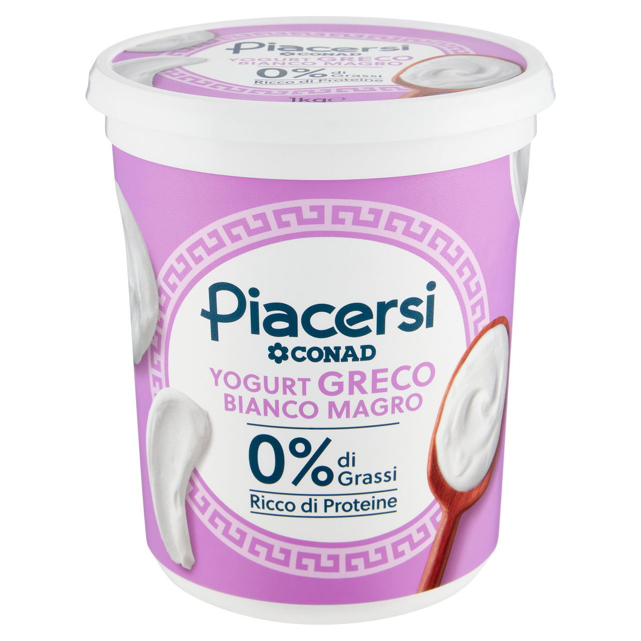 PIACERSI CONAD Yogurt Greco Bianco Magro 0% di Grassi 1 kg