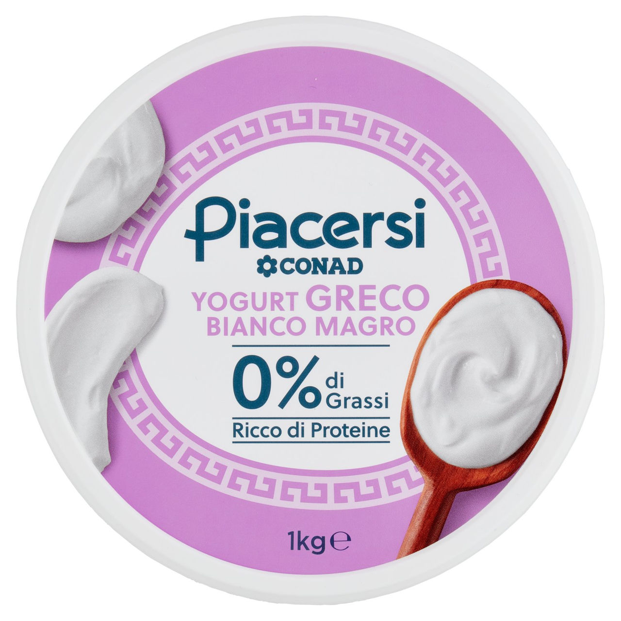 PIACERSI CONAD Yogurt Greco Bianco Magro 0% di Grassi 1 kg