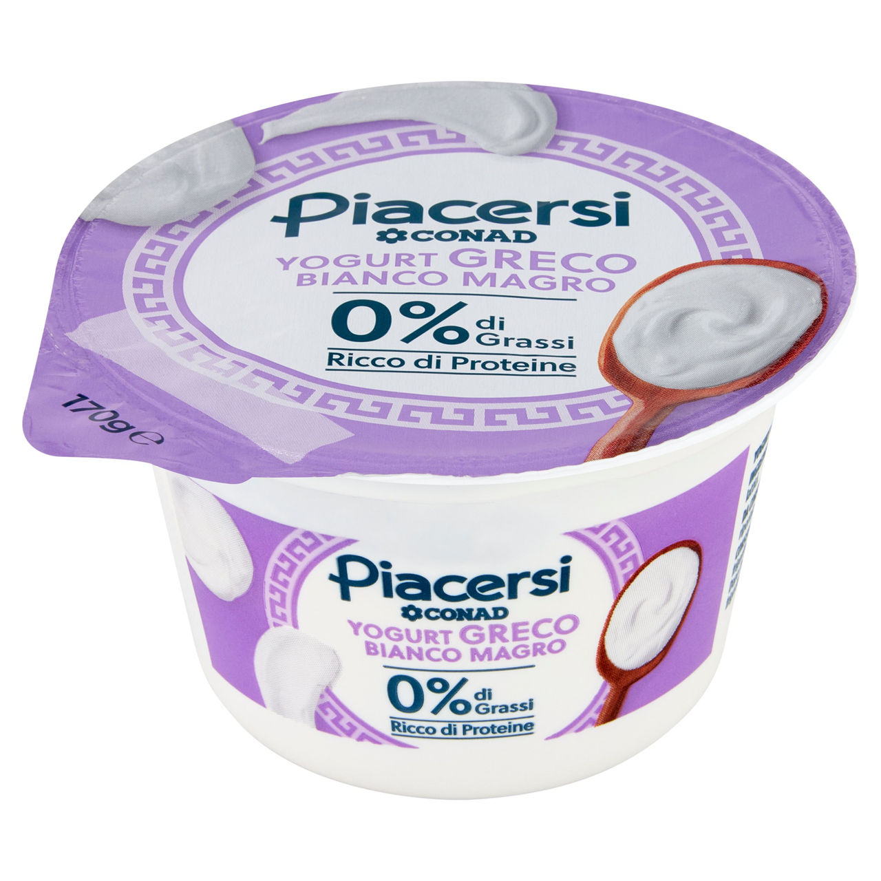 PIACERSI CONAD Yogurt Greco Bianco Magro 0% di Grassi 170 g