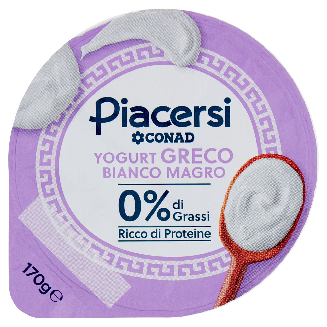 PIACERSI CONAD Yogurt Greco Bianco Magro 0% di Grassi 170 g