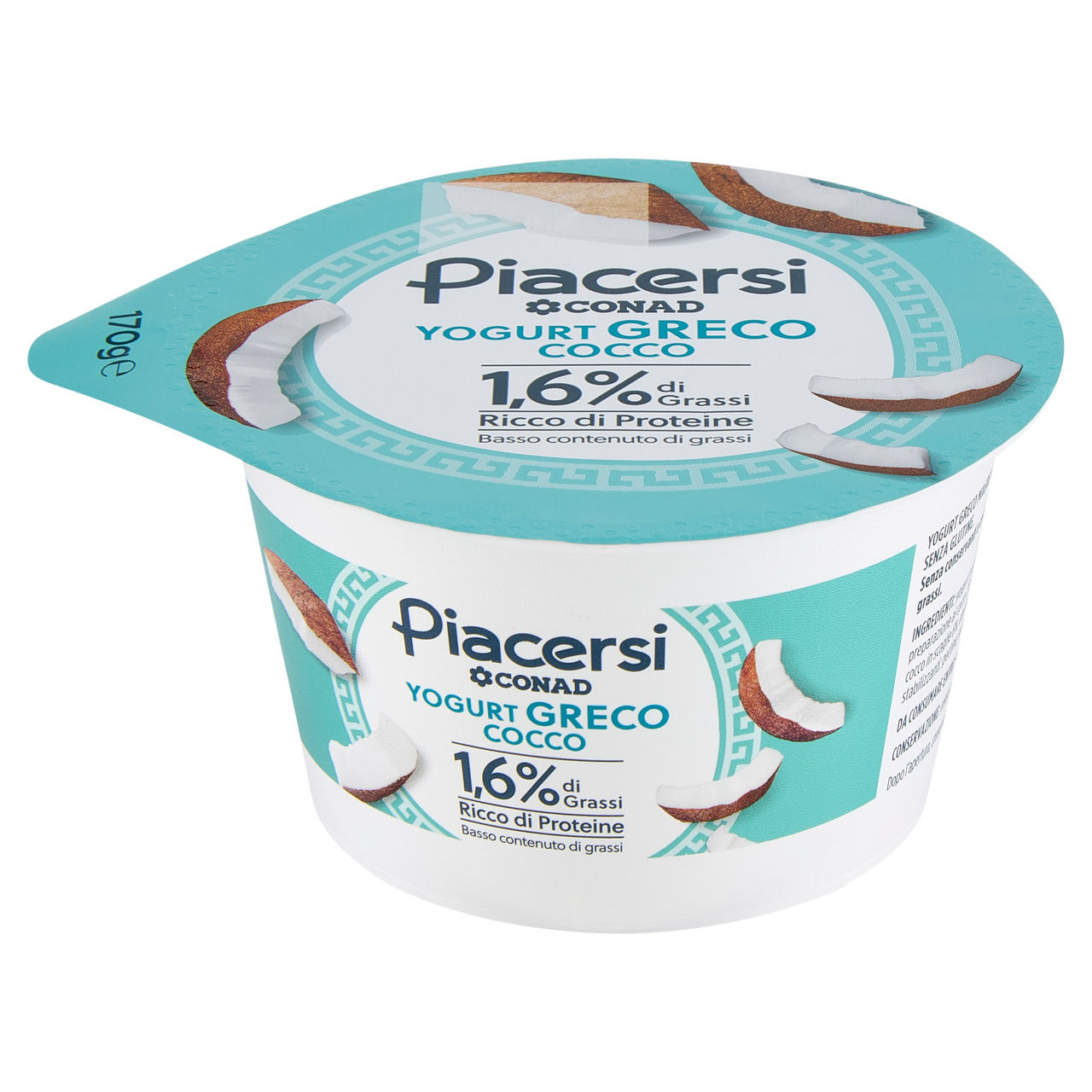PIACERSI CONAD Yogurt Greco Cocco 1,6% di Grassi 170 g