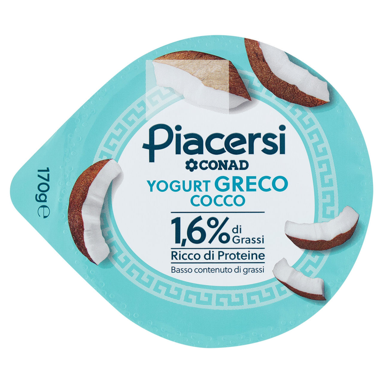 PIACERSI CONAD Yogurt Greco Cocco 1,6% di Grassi 170 g