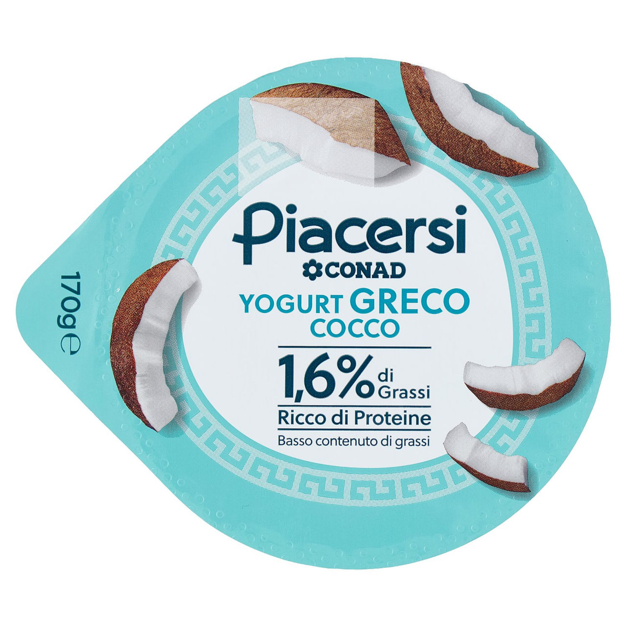 PIACERSI CONAD Yogurt Greco Cocco 1,6% di Grassi 170 g