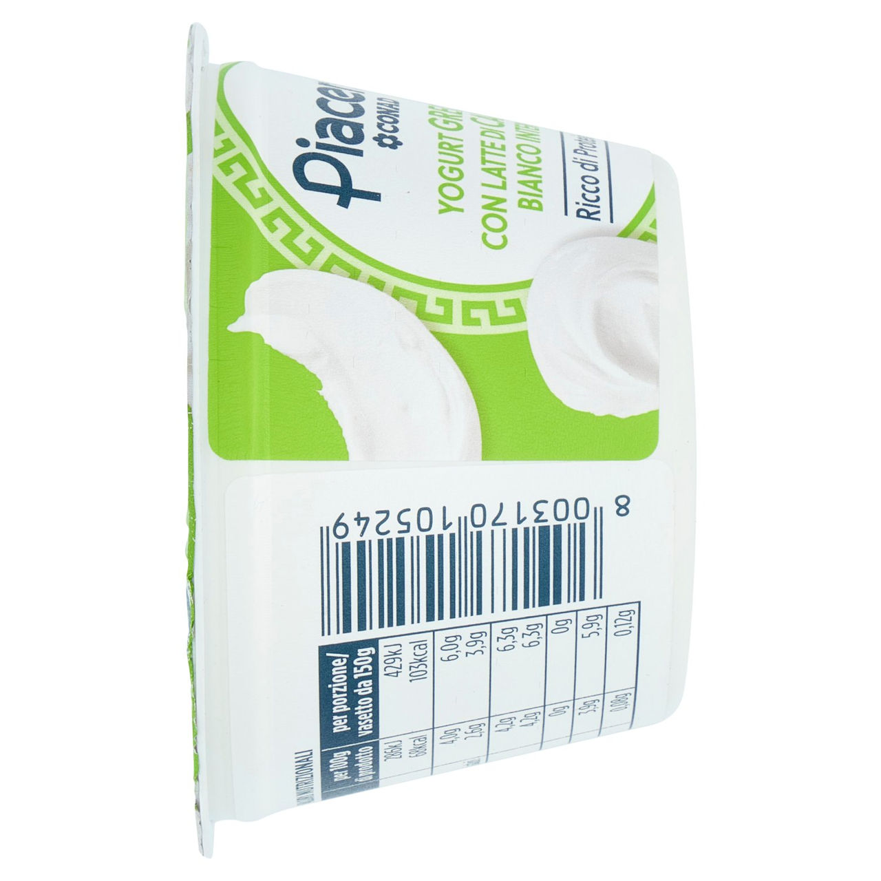 PIACERSI CONAD Yogurt Greco con Latte di Capra Bianco Intero 150 g