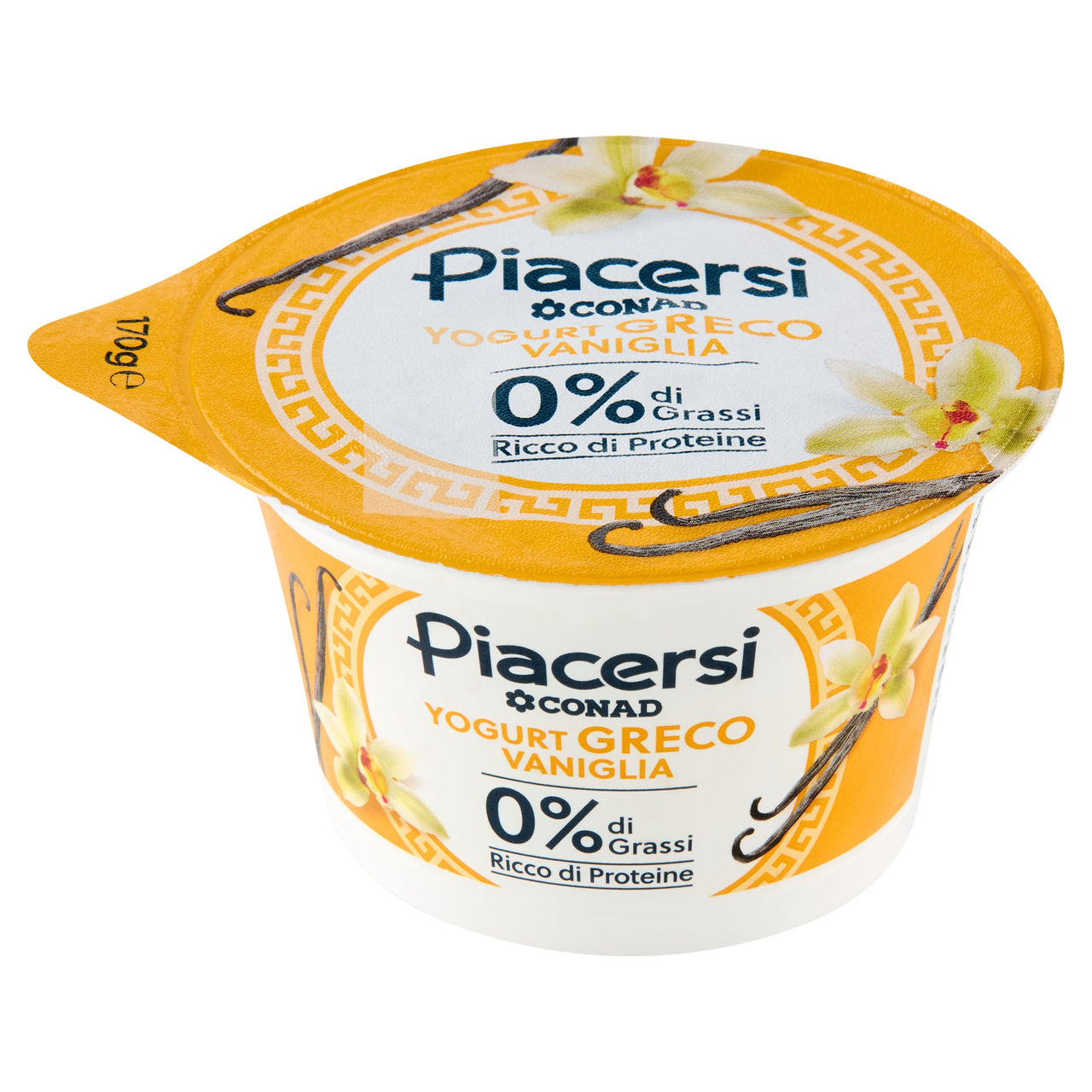 PIACERSI CONAD Yogurt Greco Vaniglia 0% di Grassi 170 g