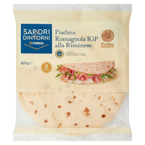 Piadina Romagnola IGP alla Riminese 5 pezzi 600 g Sapori & Dintorni Conad