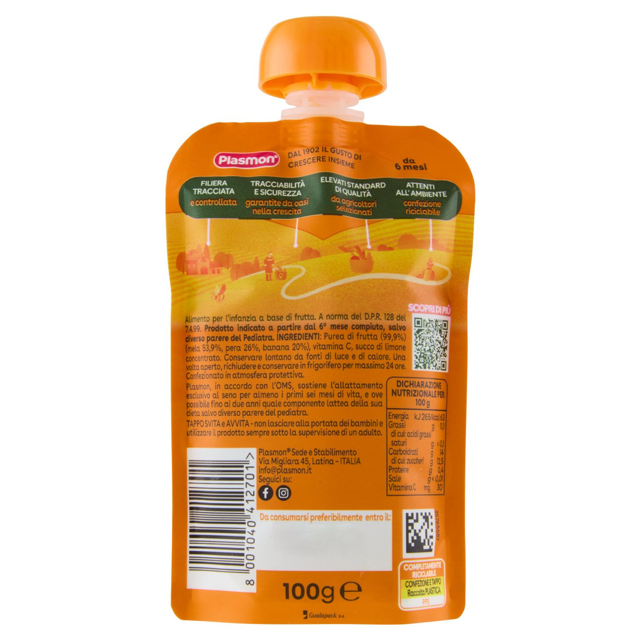 Plasmon Spremi, Gusta e Riciclami Frutta Mista